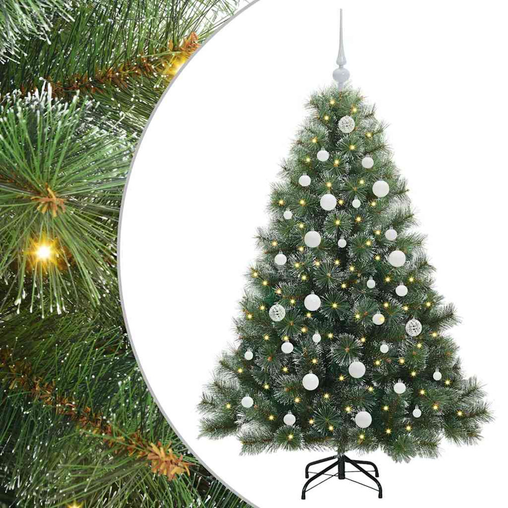 Sapin de noël artificiel avec 150 led vert 150 cm pe et pvc