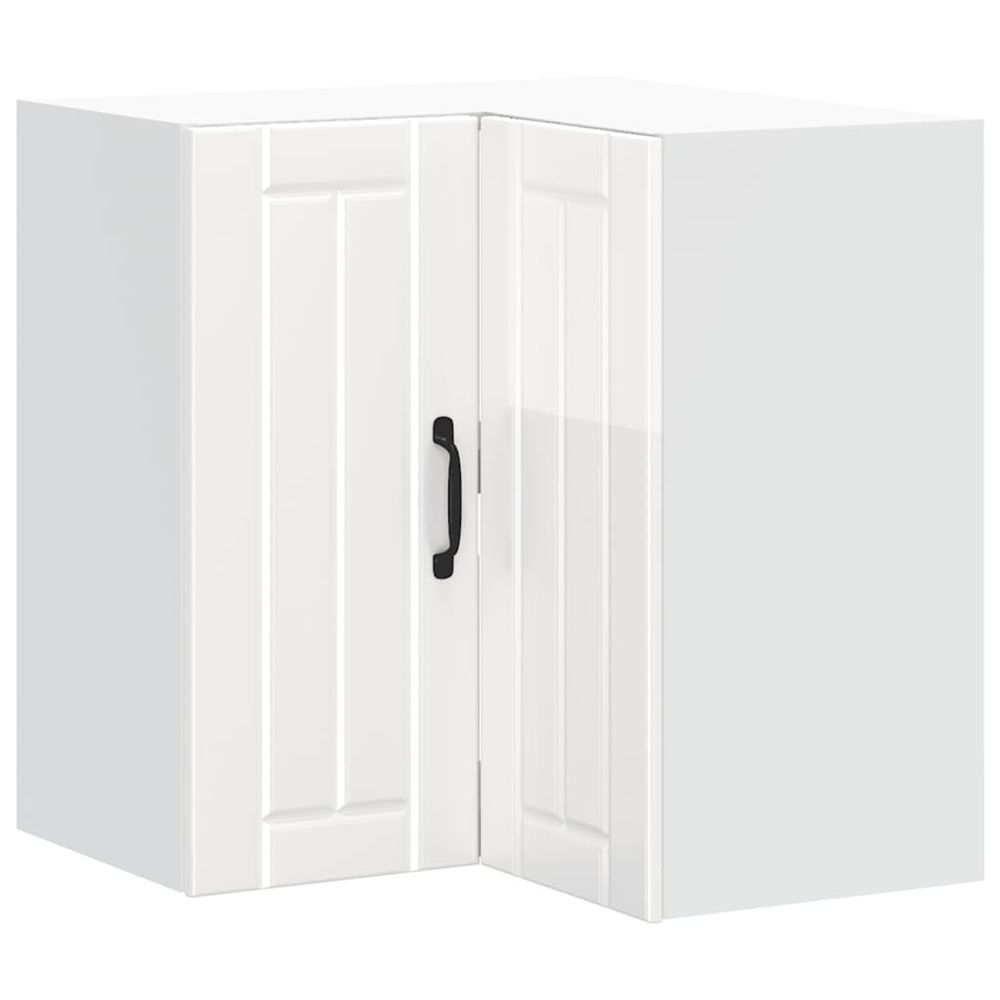 Armoire murale d'angle de cuisine lucca blanc brillant