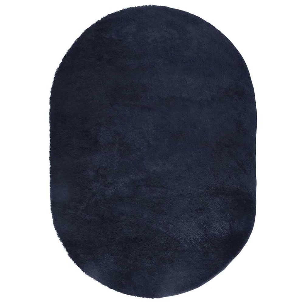 Tapis shaggy à poils longs navarra bleu marine 300x200 cm