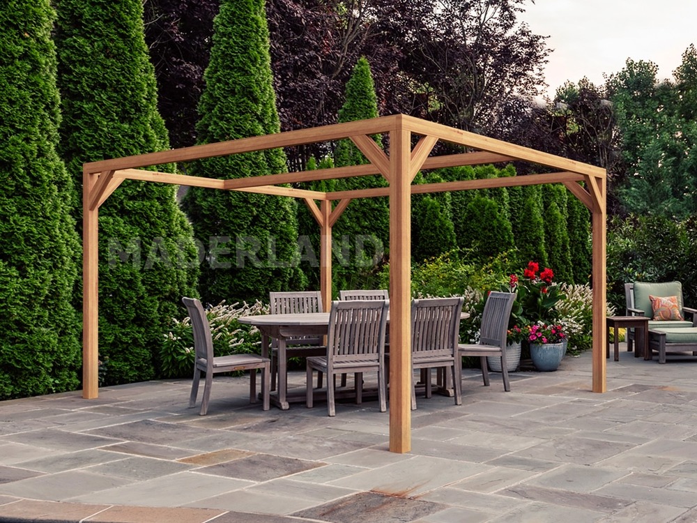 Pergola en bois autoportante - modèle tarragona - 400 x 400 cm