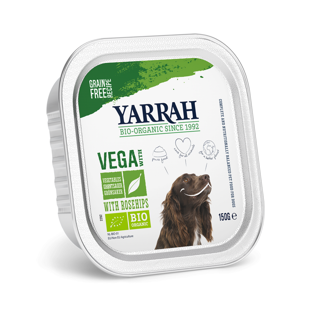 Yarrah - bouchées bio végétariennes sans céréales pour chien 150g