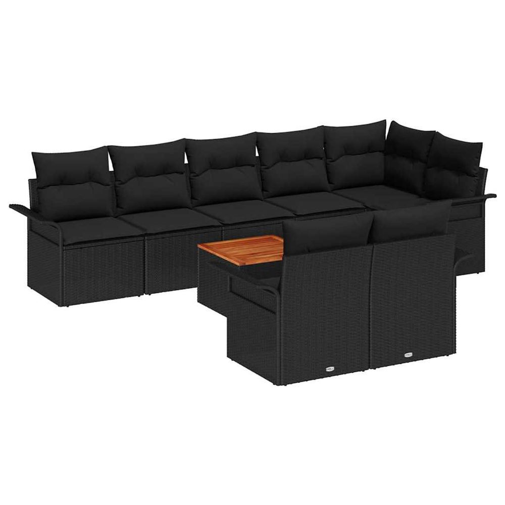 Ensemble de canapé de jardin 9 pc 8-nombre de places noir