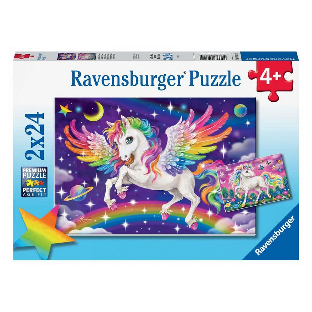 Puzzles 2x24 p - licorne et pegase
