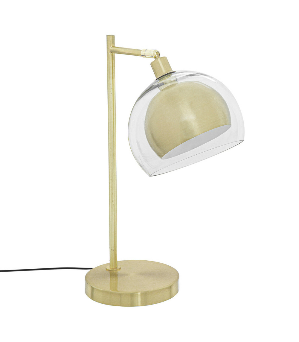 Lampe à poser en métal doré et verre h 48 cm