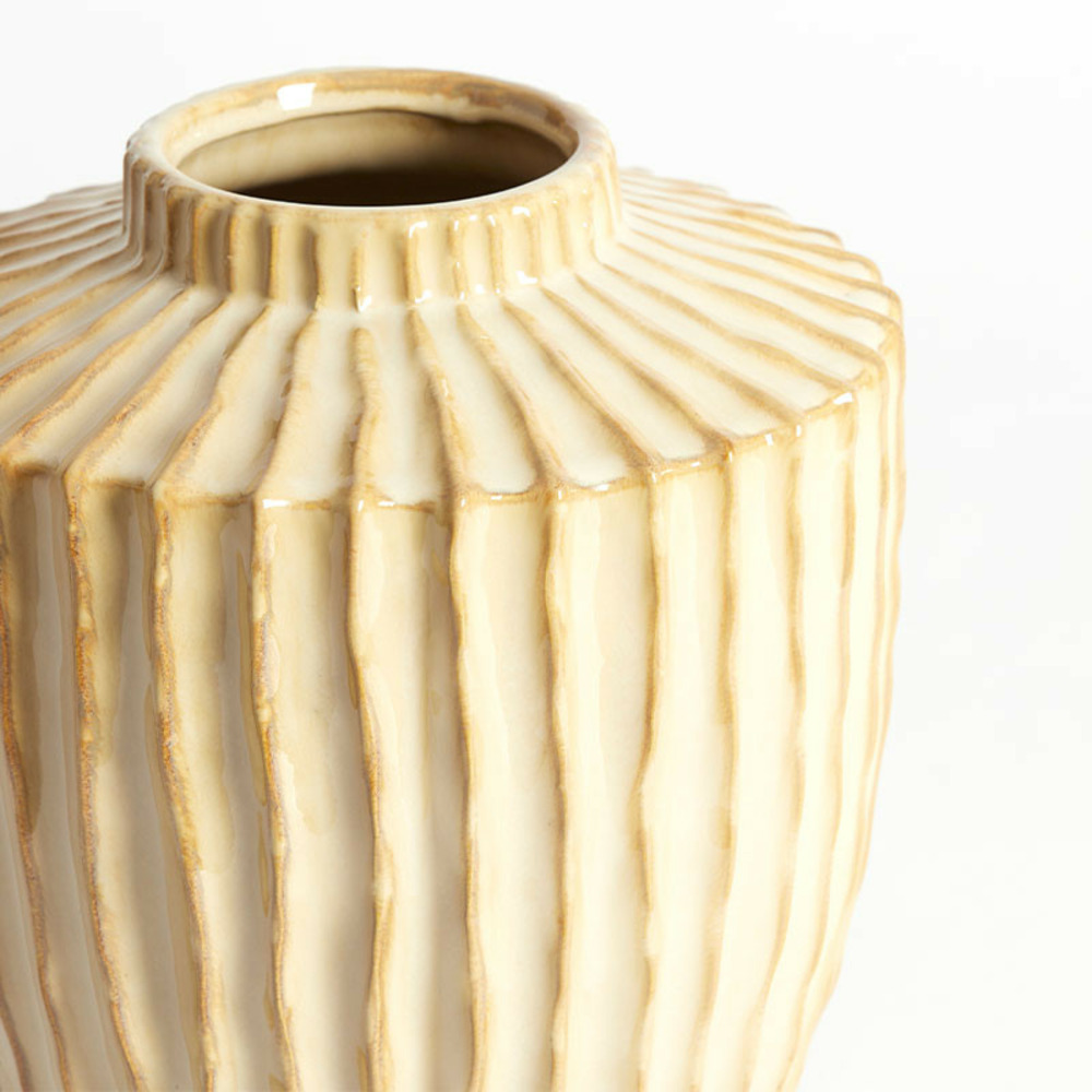 Vase décoratif texturé talea céramique perle 25x28cm