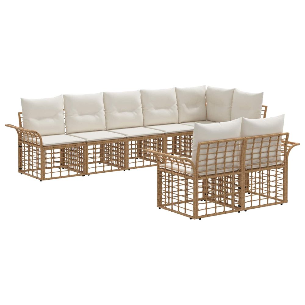 Ensemble de canapés d'extérieur 8 pc blanc naturel et crème