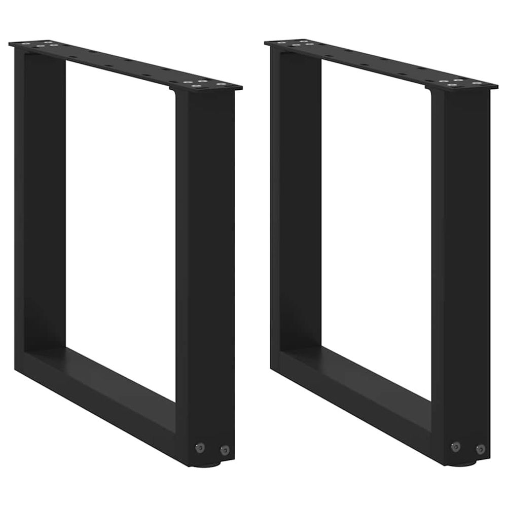 Pieds de table basse en u, 2 pièces, noir, 50 x (42-43) cm, acier