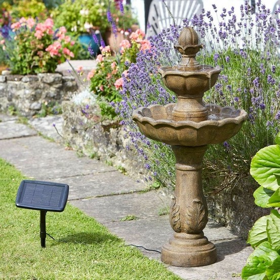 Fontaine solaire à 3 niveaux kingsbury, avec batterie et télécommande