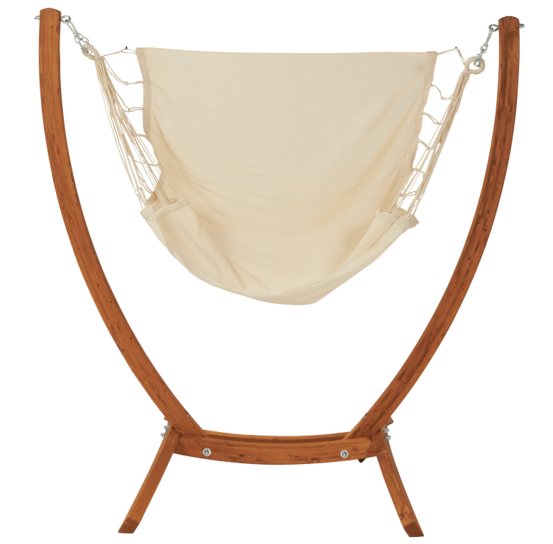 Set chaise hamac écru + support bois - set ékilibre -certifié fsc mix 165x140cm