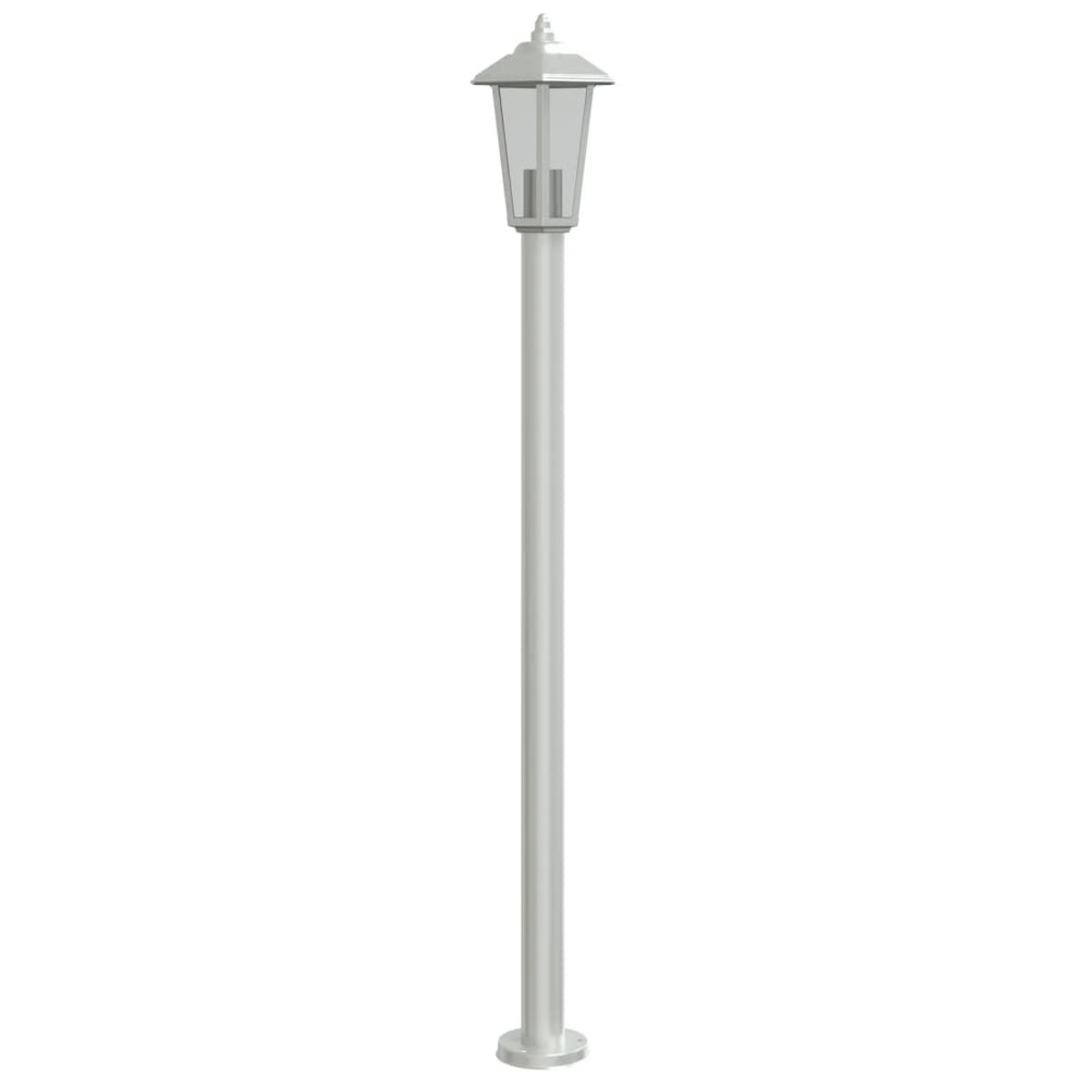 Lampadaire d'extérieur argenté 120 cm acier inoxydable argent