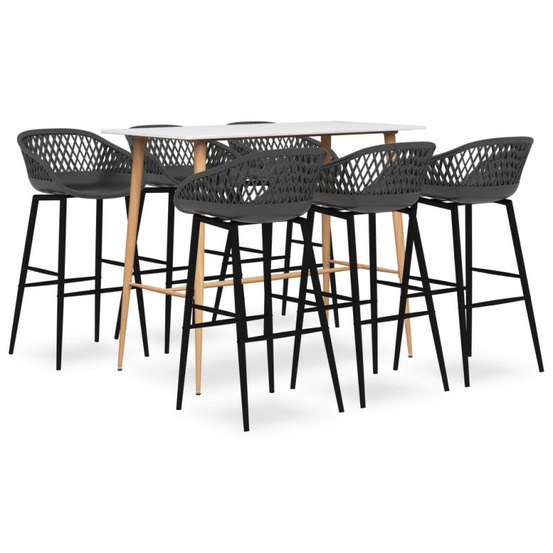 Ensemble de bar 7 pcs blanc et gris