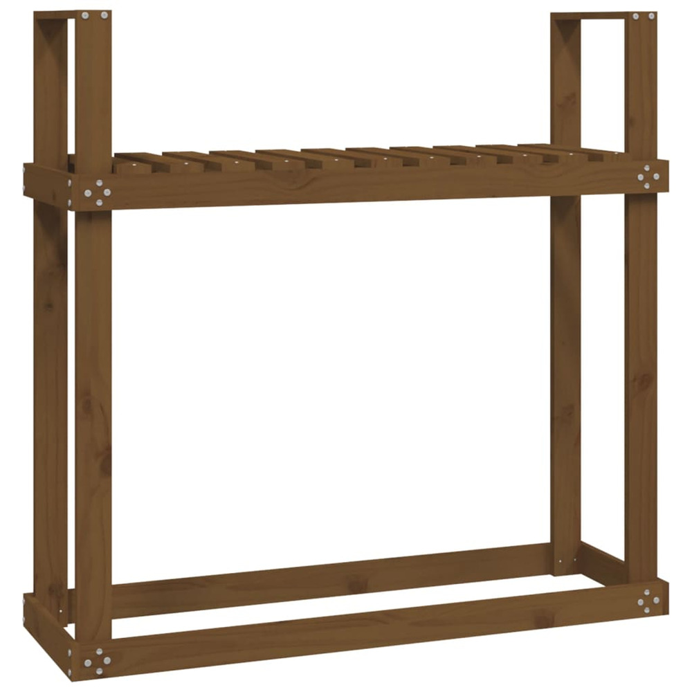 Support bois de chauffage marron miel 110x35x108,5 cm bois pin