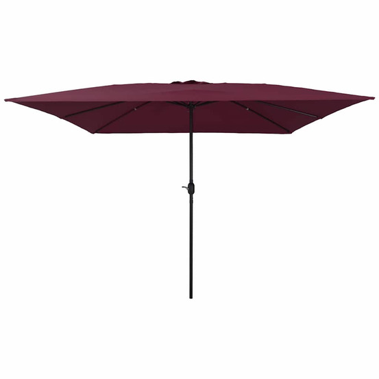 Parasol de jardin rouge et noir 295 x 295 x 245 cm