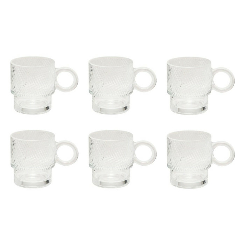 Lot de 6 mugs en verre lorène 30cl transparent