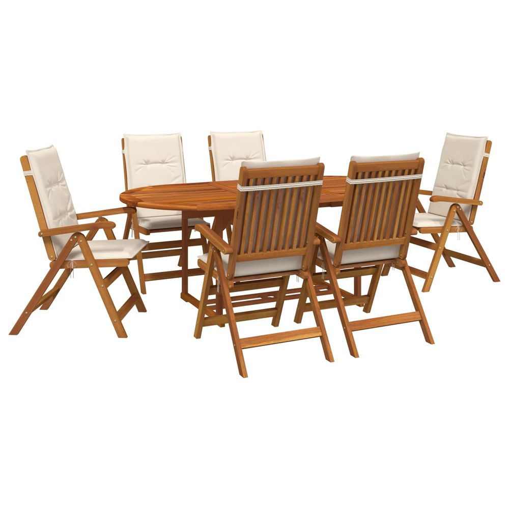 Ensemble de salle à manger d'extérieur avec parasol 8 pc