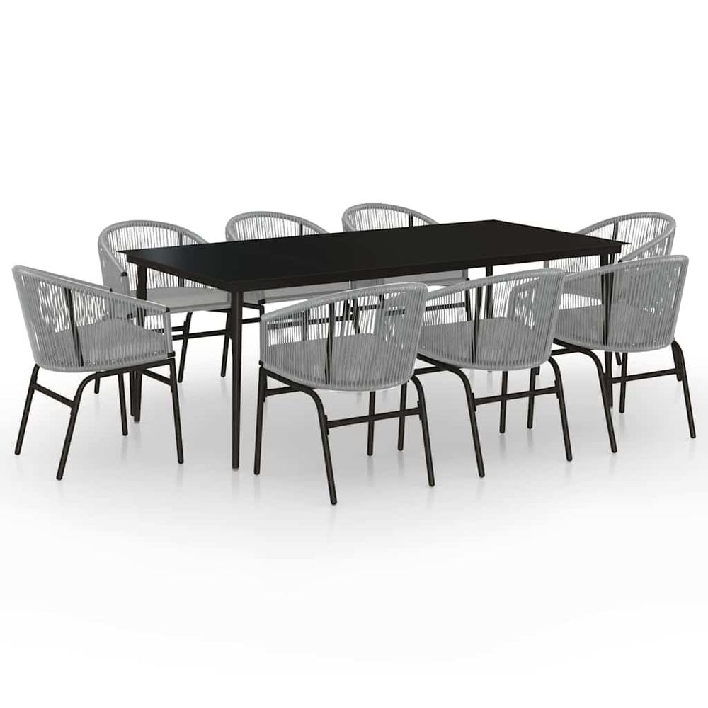 Ensemble à manger de jardin 9 pcs gris