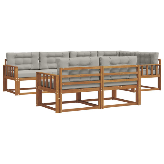 Ensemble de canapés d'extérieur 7 pcs gris naturel et clair