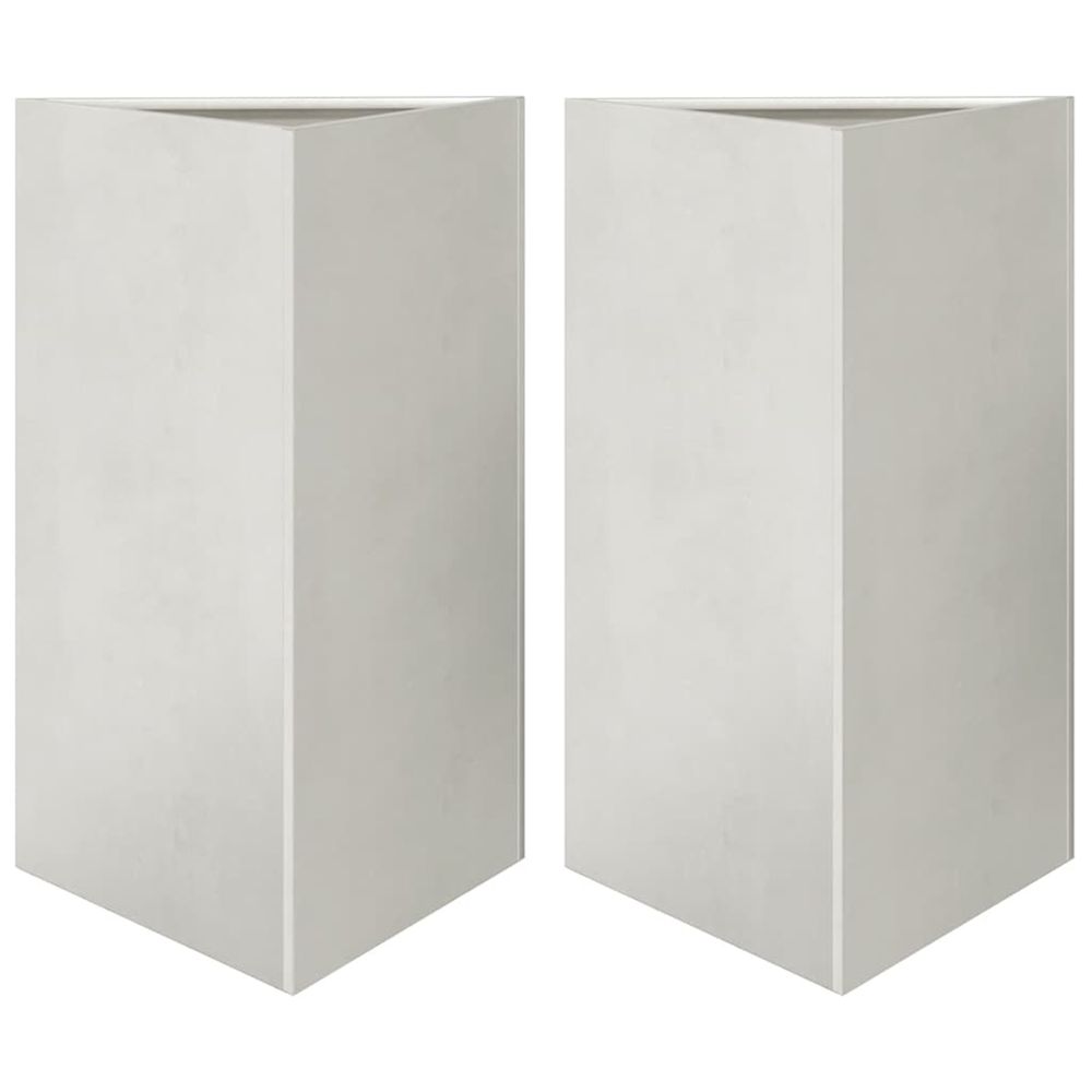 Jardinière d'extérieurs 2 pcs triangulaire 50x43x75 cm acier inoxydable