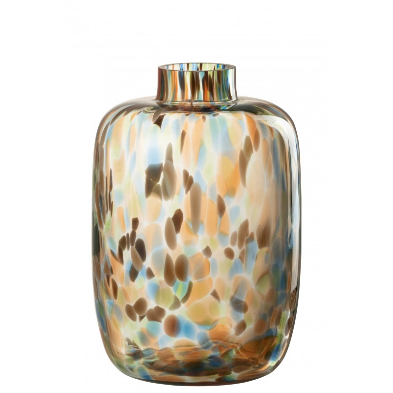 Vase avec taches en verre multicouleur 17x17x27 cm