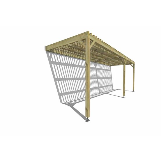 Pergola bois • 7m x 2m • adossée • sens largeur • lattage bois • livraison comprise