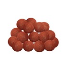 Guirlande led à pile - 16 boules - coton et cuivre - rose terracotta - d3 - 5 cm