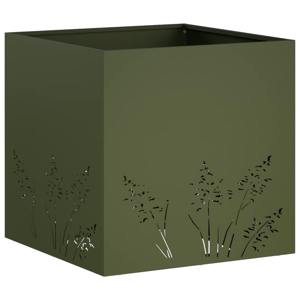 Cache-pot de jardin vert olive 50 x 50 x 49 cm