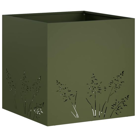 Cache-pot de jardin vert olive 50 x 50 x 49 cm