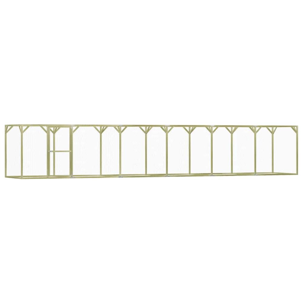 Poulailler xxl bois traité enclos extérieur pour élevage 1,5x9x1,5 m