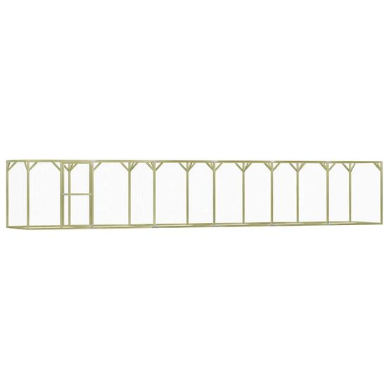Poulailler xxl bois traité enclos extérieur pour élevage 1,5x9x1,5 m