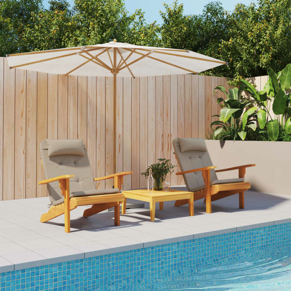 Coussins de chaise adirondack lot de 2 taupe tissu oxford