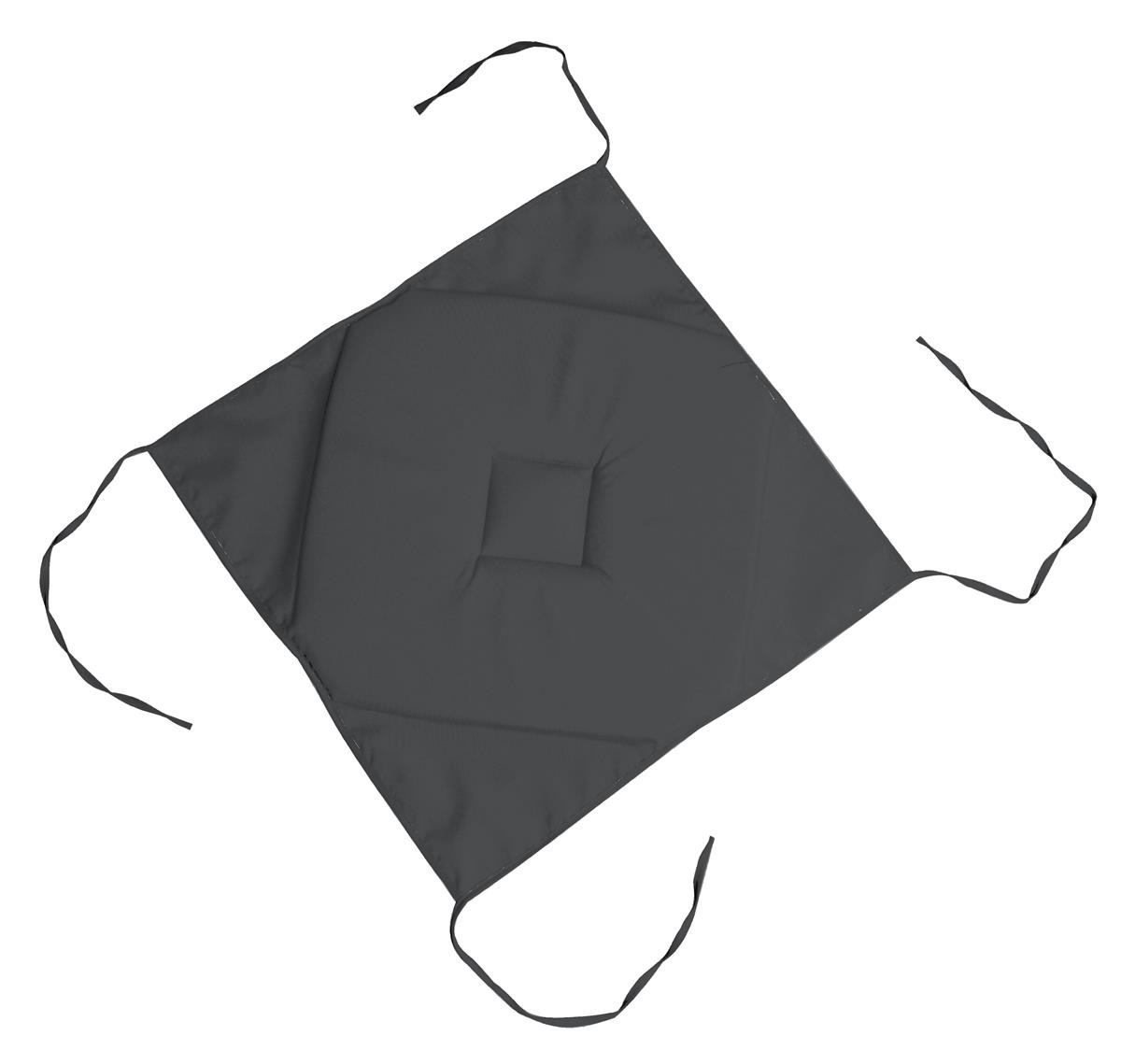 Coussin galette de chaise 4 rabats anthracite 40x40cm