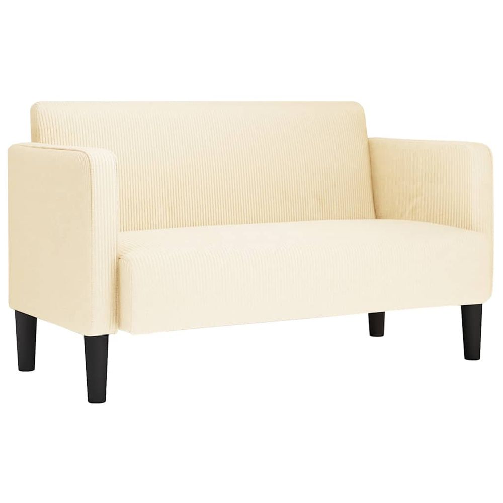 Canapé causeuse crème 109 cm tissu velours côtelé