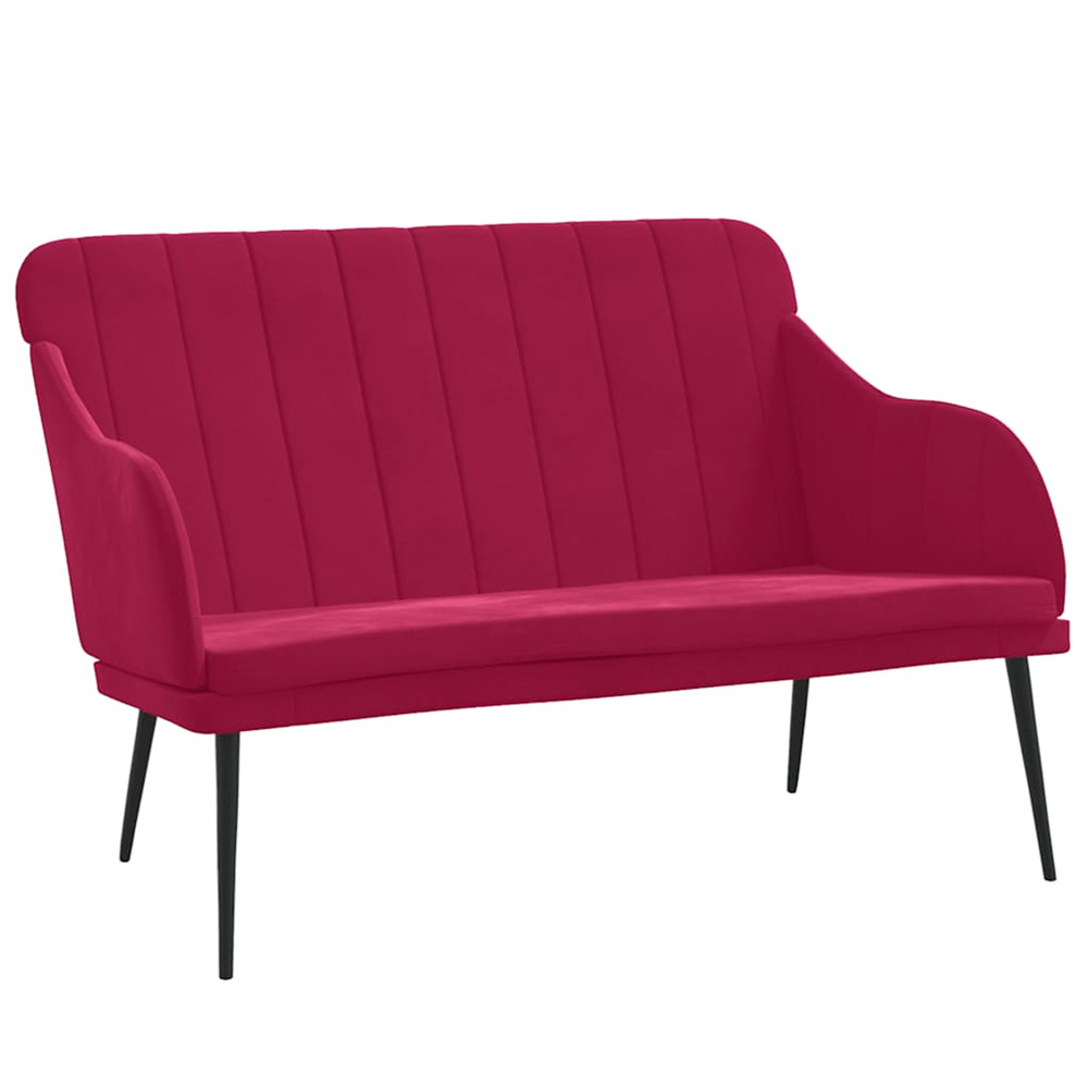 Banc rouge bordeaux 110x76x80 cm velours