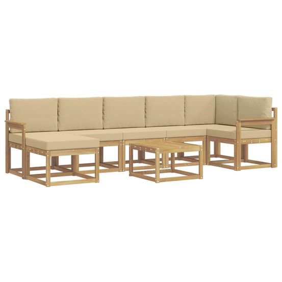 Ensemble de canapés d'extérieur 8 pc blanc et beige polyester