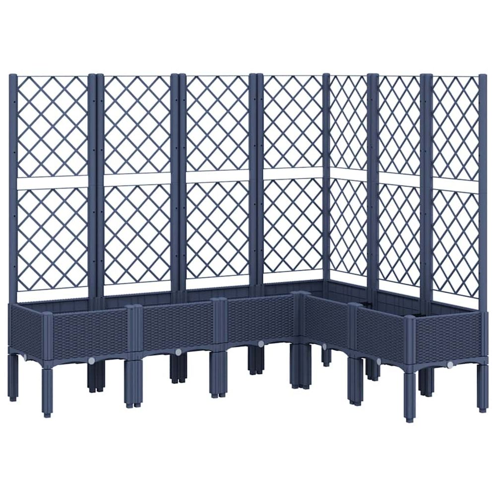 Jardinière d'extérieur avec treillis bleu gris 160x120x142 cm pp
