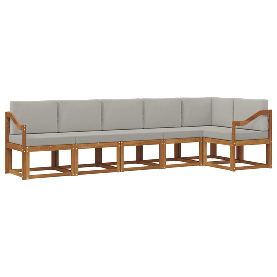 Ensemble de canapés d'extérieur 6 pcs gris naturel et clair