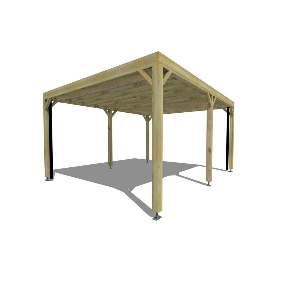 Carport bois • 5m x 4m • indépendante • sens profondeur • livraison comprise