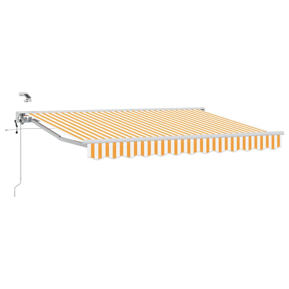 Auvent rétractable électrique jaune et blanc 3,5 x 2,5 m