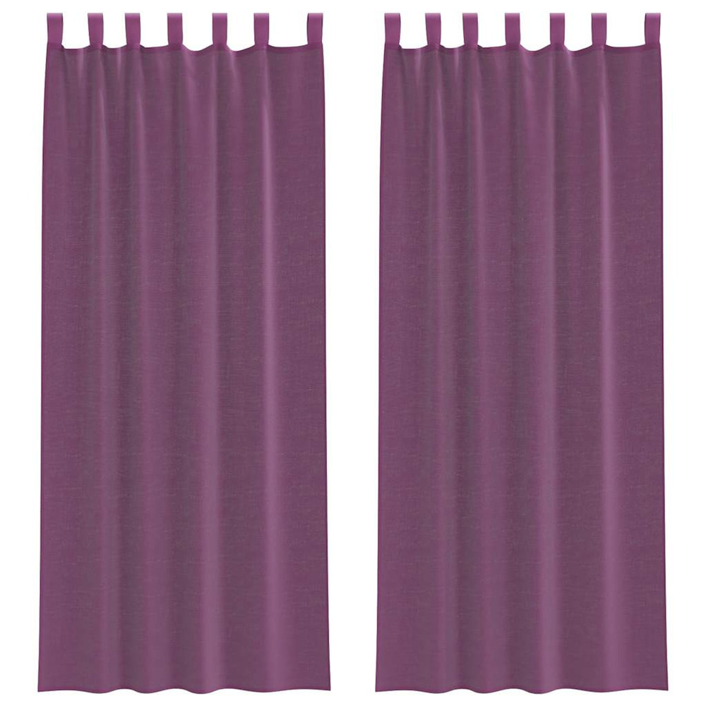 Rideaux en voile avec boucles 2 pcs violet 140x260 cm
