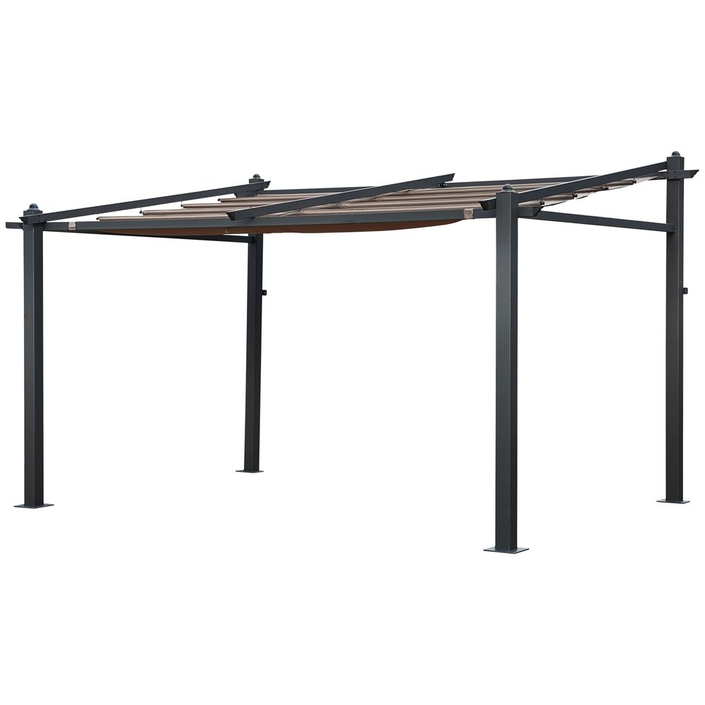 Pergola murale 3 × 4m fréjus taupe - structure aluminium