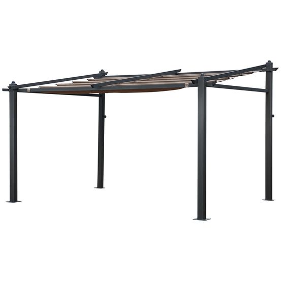Pergola murale 3 × 4m fréjus taupe - structure aluminium