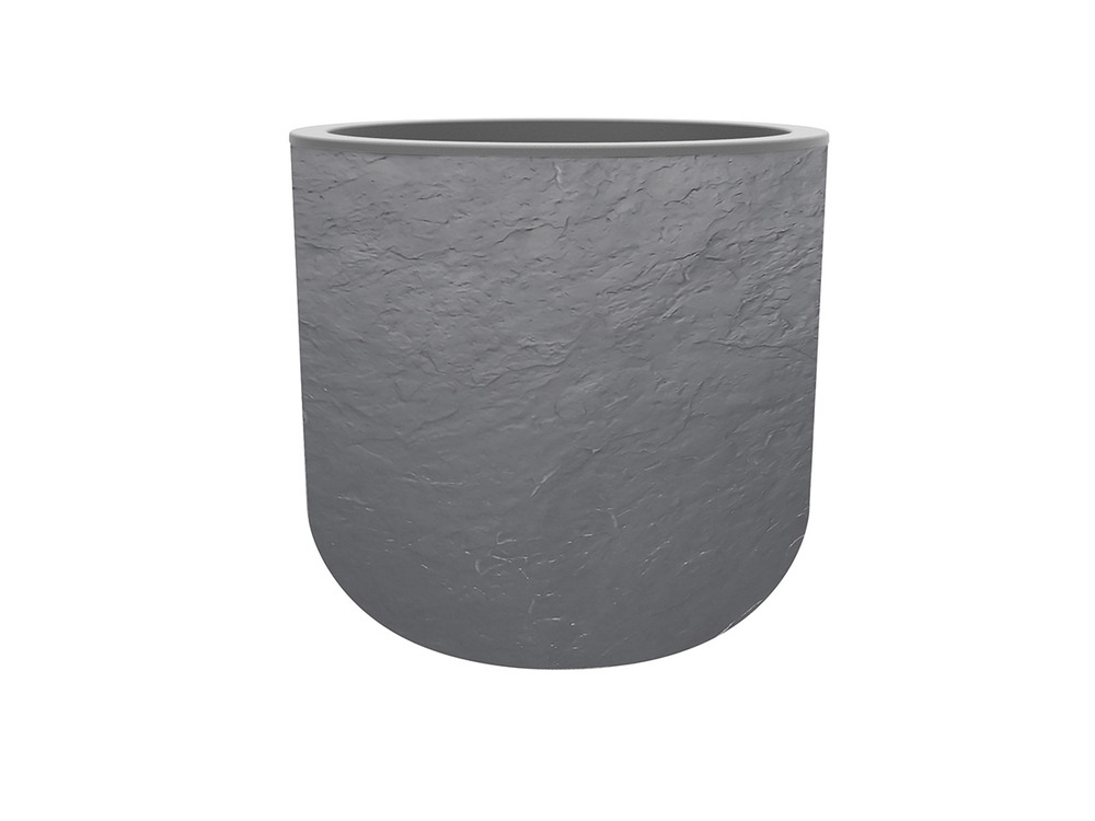 Pot de fleurs rond en plastique volcania up gris galet - ø 40 cm