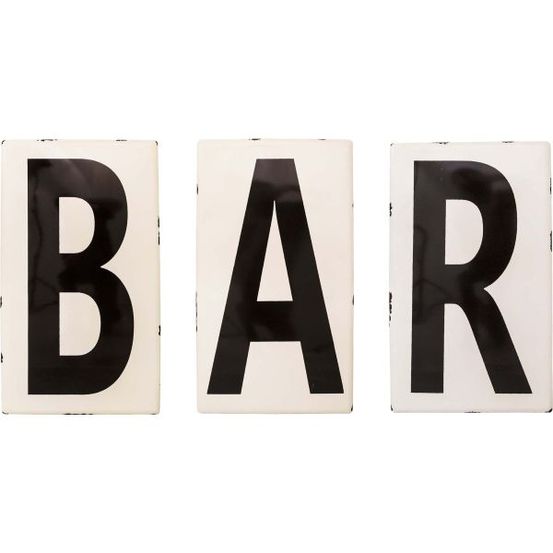 Lettres en métal émaillé bar