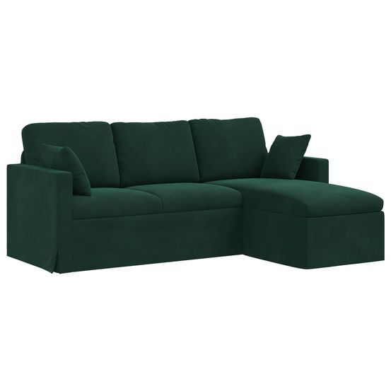Canapé vert foncé 198 x 134 x 80 cm velours