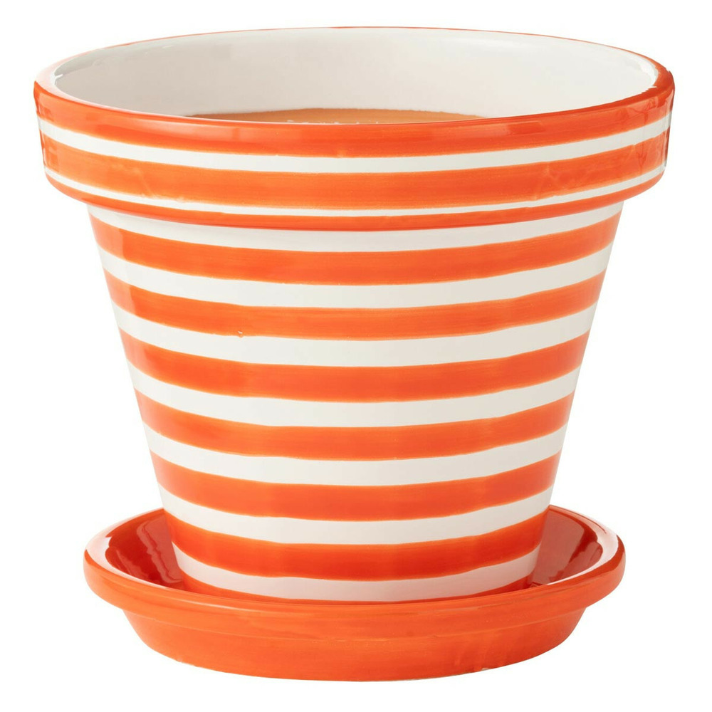 Pot avec soucoupe en céramique 