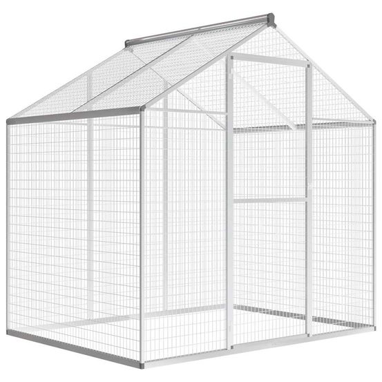 Volière extérieure aluminium pour oiseaux grand espace de jeu sécurisé 178x122x194 cm