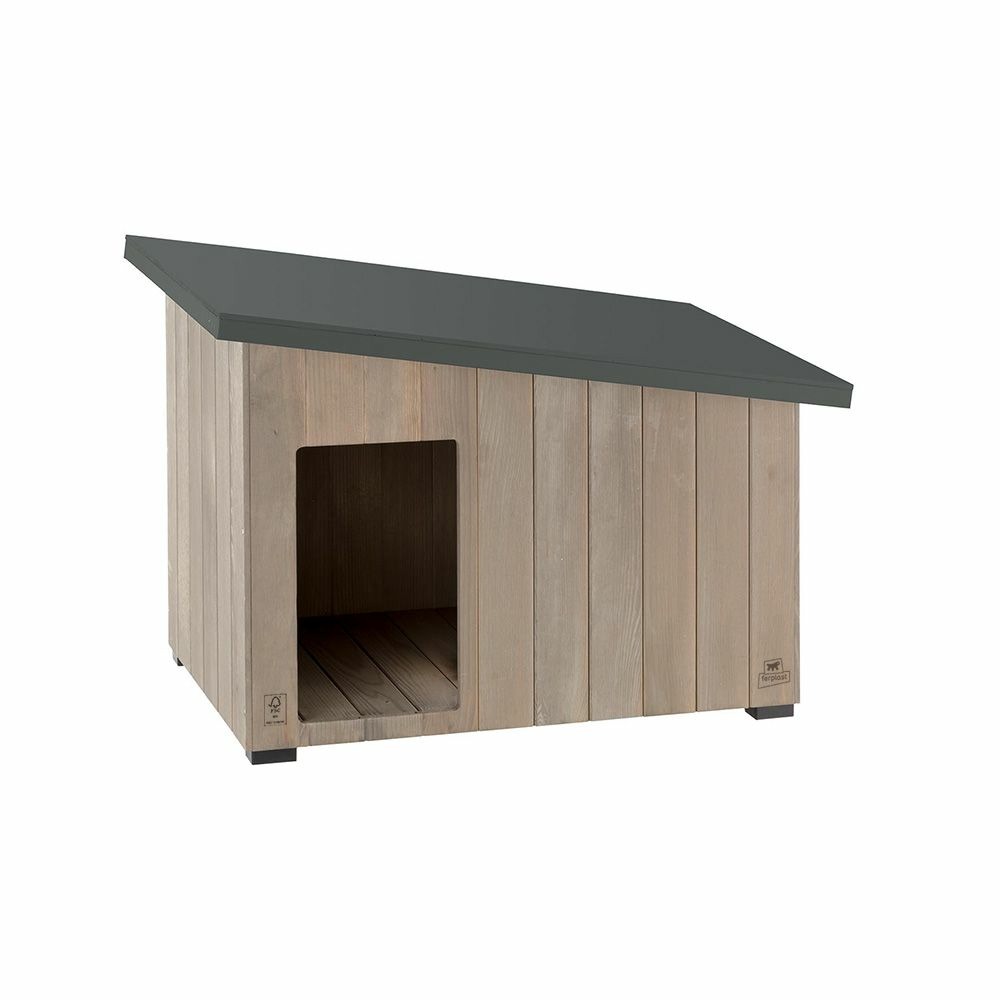 Niche pour extérieur, maison pour chiens argo 60 en bois fsc avec vernis atoxique, résistant aux u. v.
