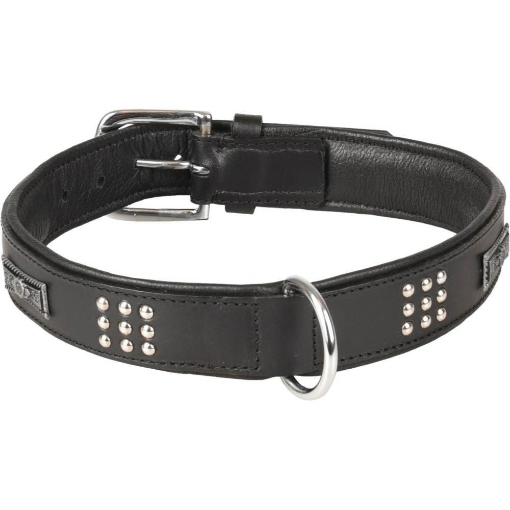 Collier cuir sedona noir taille xxl 51-60 cm pour chien.
