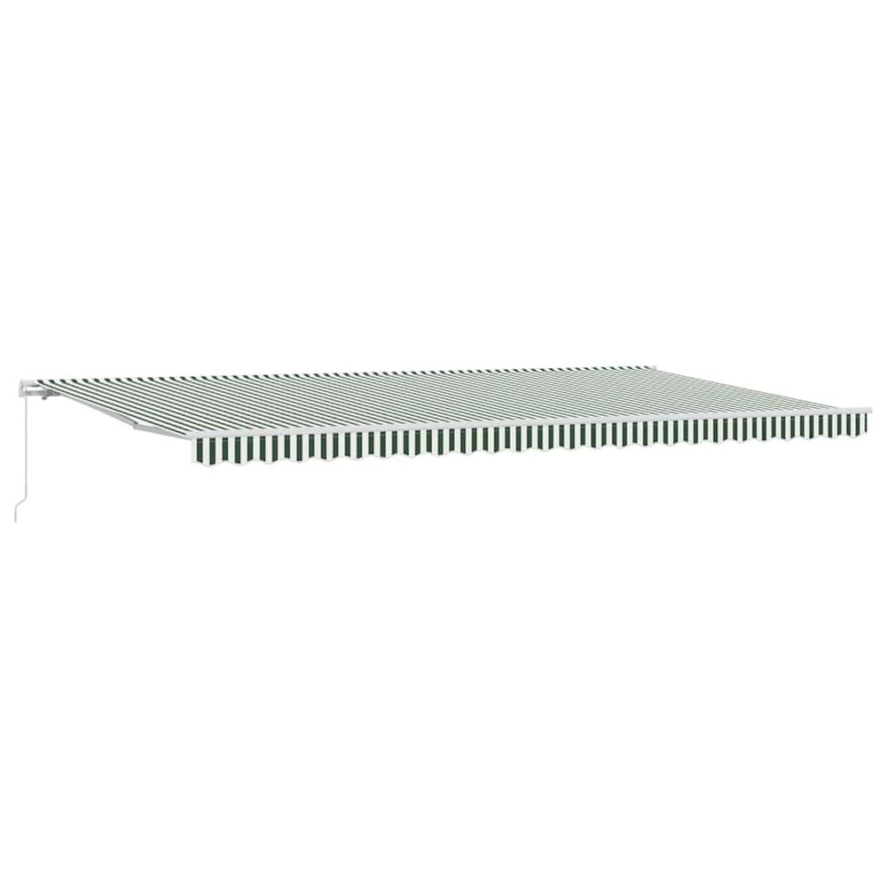 Auvent rétractable vert et blanc 600 × 300 cm