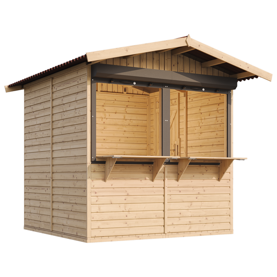 Timbela m149z maison de jardin en bois, étal de marché en bois h232x253x263 cm/4 m2